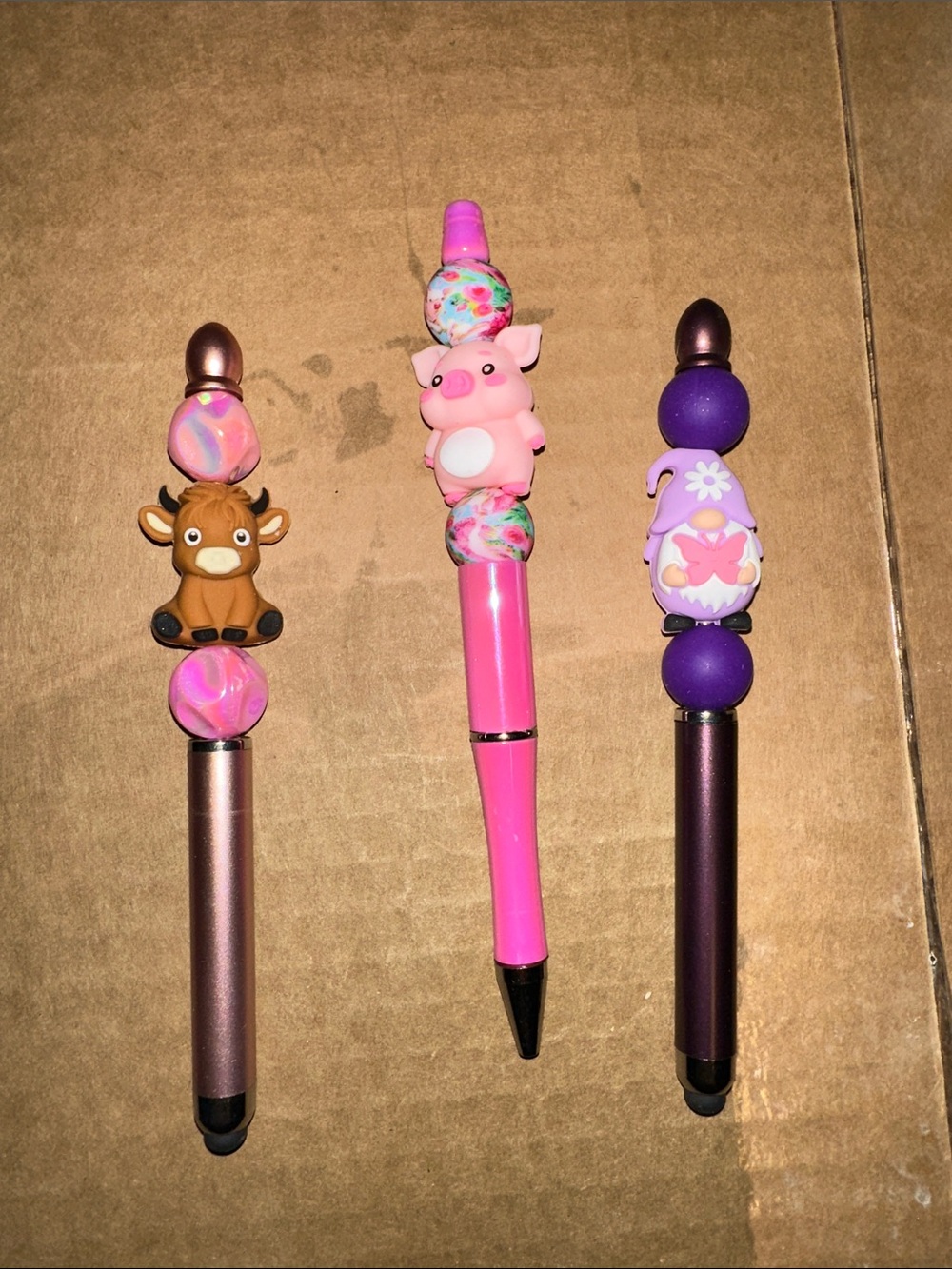 Handmade Cute Animal Decorative Pink and Purple Pens $15 Each 🦩